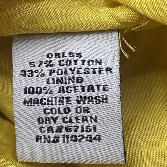 ELIZA J Women Sleeveless Knee Length Dress Zip Back Lined Sz 12 Yellow 66-16 - Picture 13 of 13